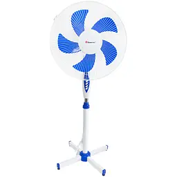 Вентилятор підлоговий побутовий білий вентилятор на ніжці 40W Domotec MS-1621