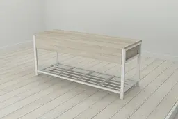 Банкетка із ящиком Ferrum-decor Дрейк 2 550x1200x400 метал Білий ДСП Сонома 16 мм (FRD-103076) - мініатюра 2