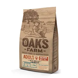 Сухий беззерновий корм для дорослих кішок від 1 року з лососем Grain Free Salmon Adult Cat 2 kg