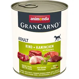 Вологий корм Animonda GranCarno для дорослих собак з яловичиною, кроликом і травами 800 г