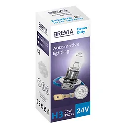 Галогенова лампа Brevia H3 24V 70W PK22s Power Duty CP(24030PDC)