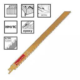 Полотно HM 300 мм для будівельних матеріалів для шабельної пили Makita P-05050 - мініатюра 2