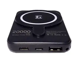 Power bank бездротова зарядка "Wireless charging treasure", потужний павер банк 20000 mah Чорний - мініатюра 2