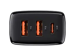 Мережевий зарядний пристрій BASEUS Compact Quick Charger 2xUSB U+C 30 W Black (CCXJ-E01) - мініатюра 2