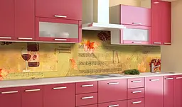 Вініловий кухонний фартух Ноти наклейка для кухні ПВХ вино Абстракція Бежевий Happy Pocket Z181713 - мініатюра 3