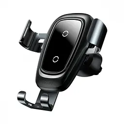 Тримач в машину з бездротовим ЗП Baseus Metal Gravity Car Mount (Air Outlet Version) 1.7A QC3.0 сірий (17217) - мініатюра 9