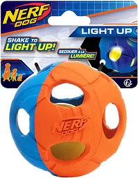 Іграшка-м'яч для собак середніх і великих порід Nerf Dog Rubber Bash Ball з LED підсвіткою - мініатюра 1