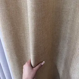 Льняні штори золотистого кольору 2шт. 200х260 з білим льняним тюлем 400х260, на люверсах ALBO pbe0052714 - мініатюра 4