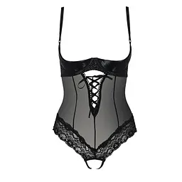 Боді з відкритими грудьми Passion Exclusive NORTH BODY L/XL, black - мініатюра 3