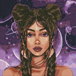 Алмазна мозаїка/вишивка Космічний погляд ©lien_illustration 40*40 см Ідейка AMO 7496