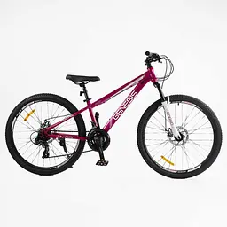 Велосипед спортивний Corso Genesis T-26996 26" сталева рама, Saiguan 21 швидкість