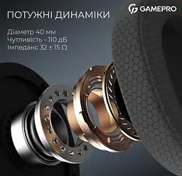 Ігрові бездротові навушники GamePro HSW-250 7.1 Bragi Asgard RGB Tri-Mod Black - мініатюра 11