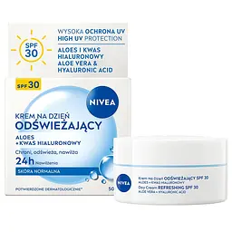 Крем денний освіжаючий для обличчя Nivea SPF30 з алое вера та гіалуроновою кислотою для нормальної шкіри 50 мл