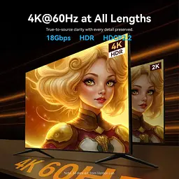 Кабель мультимедійний HDMI M to HDMI M 80.0m 4K fiber optic black Vention (ALSBAF) - мініатюра 3