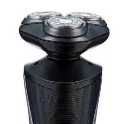 Електробритва Новий Харків НХ-8526 Фаворит S Black, 6W, роторна, сухе гоління, 3 плаваючі головки для гоління, плаваючі подвійні леза, повторение контуров лица, живлення мережа, тример для скронь, електронна кнопка вмикання - мініатюра 2