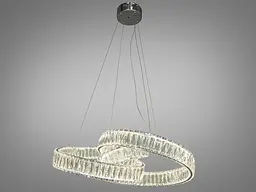 Люстра стельова LED Diasha 531/600CH, 80W, хром, кристалічна, преміум стиль, висота 115 см, діаметр 65 см