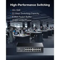 Комутатор Cudy GS1016E 16-Port Gigabit Easy-Managed Switch (GS1016E) - мініатюра 7