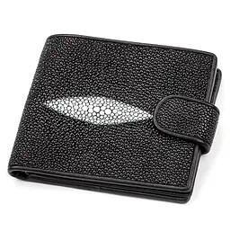 Портмоне чоловіче STINGRAY LEATHER 18070 з натуральної шкіри морського ската чорне