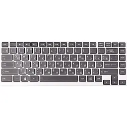 Клавіатура для ноутбука TOSHIBA Portege Z830 чорна, сріблястий фрейм, підсвічування (KB315963)