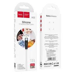 Кабель Hoco X53 Pisces Cable USB to Lightning 2,4A 1m White - мініатюра 2