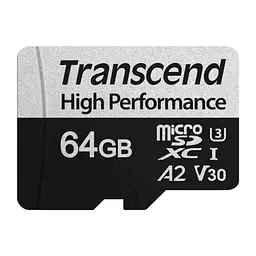 Карта пам'яті Transcend 64GB microSDXC class 10 UHS-I U3 A2 (TS64GUSD340S) - мініатюра 2