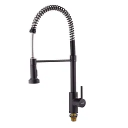Змішувач для кухні з виливом пружина Mixxus Premium Spring 017 Black MI6951 Чорний матовий - мініатюра 7