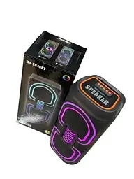 Портативна бездротова Bluetooth колонка акумуляторна 2x10 Вт FM-радіо міні валіза з RGB LED підсвічуванням 20W 39x16x16см UKC MS-3640BT - мініатюра 2