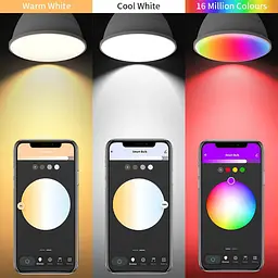 WiFi Розумні лампочки LED B22 Bayonet Music Sync RGBCW Зміна кольору Темна тепла/прохолодна лампочка, сумісна з ярликами Google - мініатюра 4