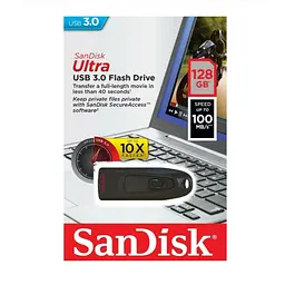 Флеш-накопичувач SanDisk USB 3.0 Ultra 128Gb (130Mb/s) Black (SDCZ48-128G-U46) - мініатюра 2