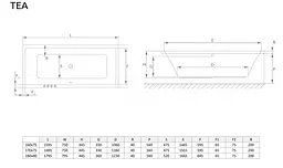 Ванна акрилова Radaway Tea 160x75 + ніжки WA1-51-160x075 - мініатюра 2