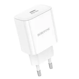 Мережевий зарядний пристрій BOROFONE BA81A single port PD20W charger(EU) білий - мініатюра 3