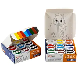 Набір акрилових фарб Cats 9×10 мл ROSA Kids (4823098545880) - мініатюра 3