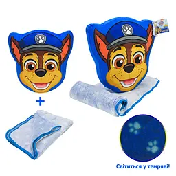 Ігровий набір Paw Patrol: подушка Гонщик і плед, що світиться, зі слідами лап (KH70/001L)
