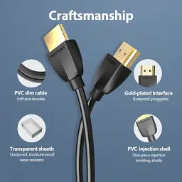 Кабель мультимедійний HDMI M to HDMI M 3.0m 4K60Hz black Vention (AAIBI) - мініатюра 3