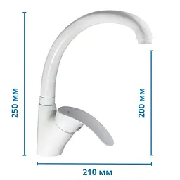 Змішувач для кухні Haiba Mars 011 white HB0811 Білий матовий - мініатюра 2