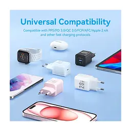 Зарядний пристрій Vention 1xUSB-C PD20W GaN + cable USB-C to USB-C black (TZ-FEPB0-EU-01) - мініатюра 7