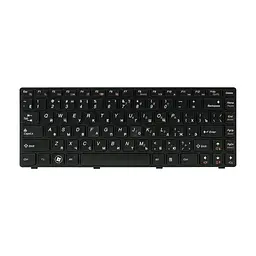 Клавіатура ноутбука PowerPlant Lenovo IdeaPad G480 чорна, чорний фрейм (KB311880)