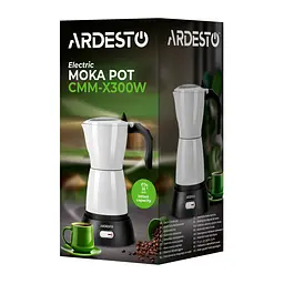 Кавоварка Ardesto електрична гейзерна 300 мл біла (CMM-X300W) - мініатюра 8