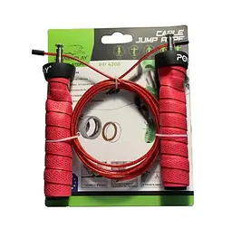 Скакалка швидкісна на підшипниках PowerPlay 4208 Fitness Jump Rope Червона 3 м (PP_4208_Red) - мініатюра 2