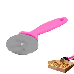 Ніж колесо для піци роликовий 20 см, Kitchen Master Рожевий 84539