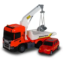 Автомодель TechnoDrive Big Truck Евакуатор Scania з машиною (6408KS) - мініатюра 2