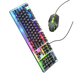 Комплект клавіатура та мишка HOCO GM-18 KB+Mouse, USB, RGB-підсвітка - мініатюра 2