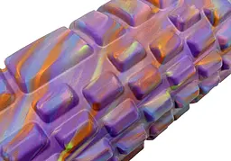 Масажний ролик EasyFit Grid Roller 33 см v.1.1 Multi Фіолетовий - мініатюра 3