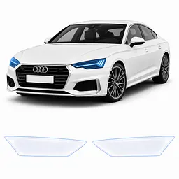 Антигравійна захисна бронеплівка за лекалами для Audi A5 F5 facelift 2020-2024 - оптика (фари та ПТФ)