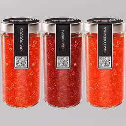Ікра "Горбуша+Лосось+Кіжуч" CapsFood імітована в Банці 500+500+500 г
