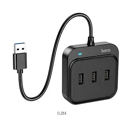 Розгалужувач usb адаптер Hoco HB31 Easy 4-in-1 converter Usb to Usb3.0+Usb2.0x3 0.2м - мініатюра 4