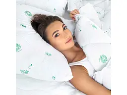 Подушка ТЕП 70*70 (Силіконізоване волокно) "DREAM COLLECTION" ALOE VERA (900г) (ультразвук) Вінтаж - мініатюра 5