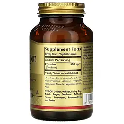 L-Тирозин L-Tyrosine 500 mg 100 капсул Solgar vit0006639 - мініатюра 2
