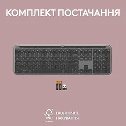 Клавiатура бездротова Logitech Signature Slim K950 US Graphite USB (920-012465) - мініатюра 10