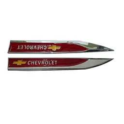 Емблема крила Chevrolet 2шт 148×18мм червоні (метал)
